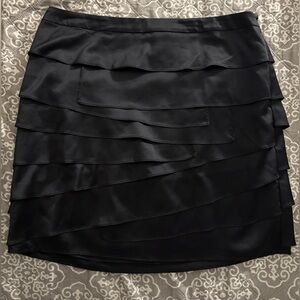 Layered black ANN TAYLOR mini skirt